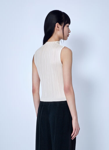 LN-CC® - Pleats Please Issey Miyake: August Colors High-Neck Top - Cream Pleats Please Issey Miyake August Colors High-Neck Top Cream plp0266063