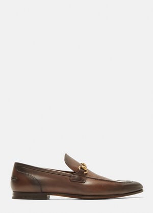 Gucci Jordaan Leather Loafers Brown guc0131042