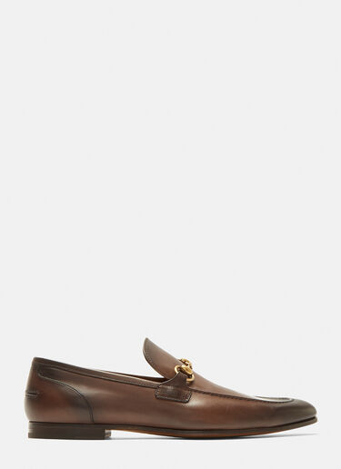 Gucci Jordaan Leather Loafers Brown guc0131042