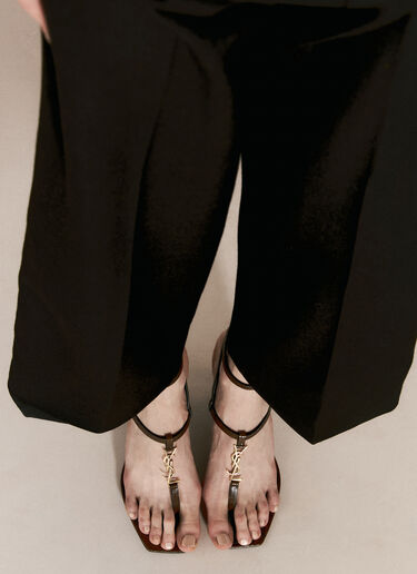 Saint Laurent Cassandra 高跟凉鞋 棕色 sla0255048
