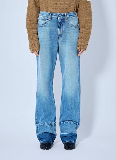 LN-CC® - MM6 Maison Margiela: Wide-Leg Denim Jeans - Blue MM6 Maison Margiela Wide-Leg Denim Jeans Blue mmm0265011