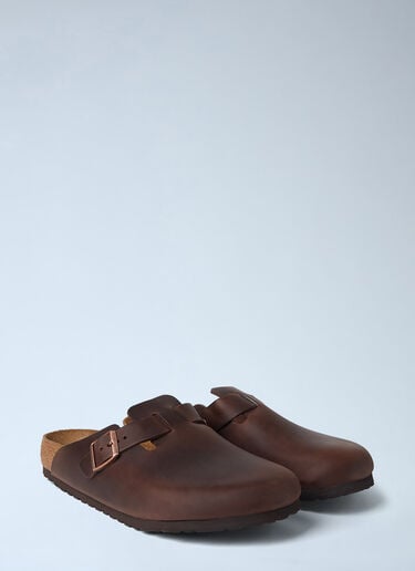 LN-CC® - Birkenstock: Boston Oiled Leather Mules - Brown Birkenstock Boston Oiled Leather Mules Brown brk0344003