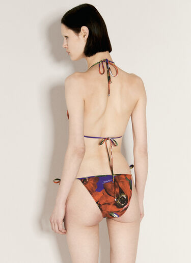 Dolce & Gabbana Logo And Anemone Print Triangle Bikini Red dol0255006