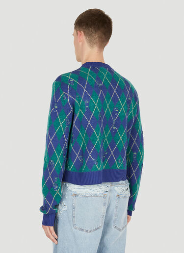 Liberal Youth Ministry Argyle Knit Sweater Green lym0150009