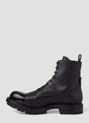 Alexander McQueen Worker Lace-Up Boots Black amq0146038