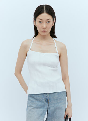 Courrèges Women's Rib Knit Tank Top in White