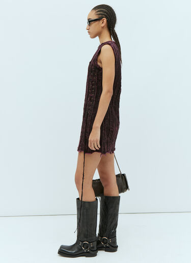Acne Studios Denim Patchwork Mini Dress Burgundy acn0254009