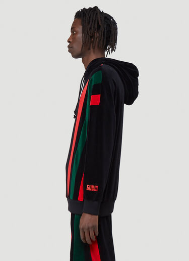 Velvet Hooded Sweatshirt Gucci Velvet Hooded Sweatshirt Black guc0139022