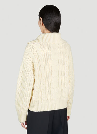 Bottega Veneta 케이블 니트 지퍼 카디건 크림 bov0251144