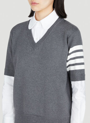 Knit Jumper-Dress with built-in Shirt Thom Browne Knit Jumper-Dress with built-in Shirt Grey thb0253017