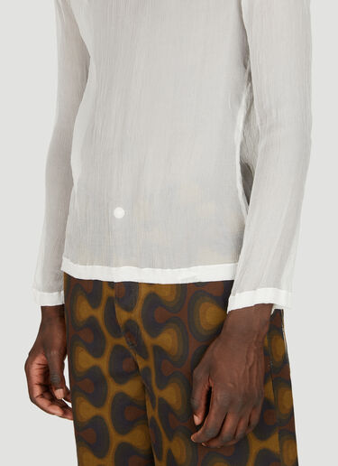 Dries Van Noten Silk Semi-Sheer Top White dvn0156021