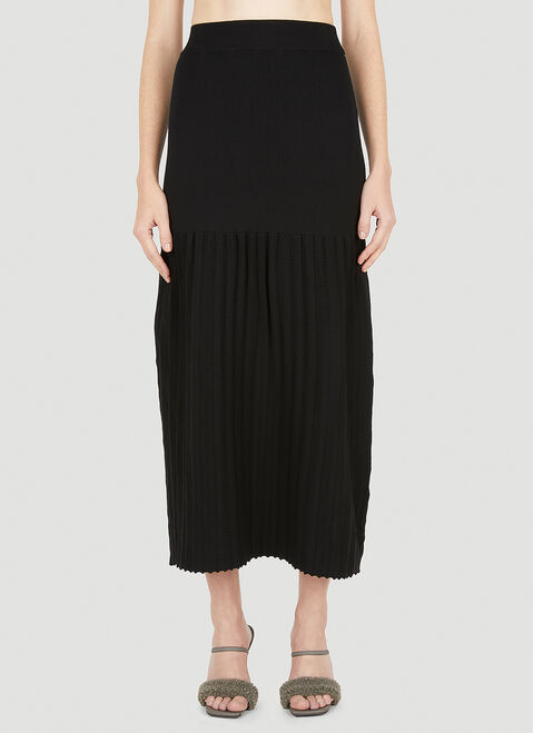 Wynn Hamlyn Accordian Knit Skirt Beige wyh0249008