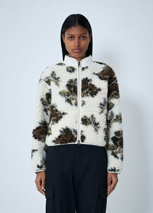 Moncler Textured Zip-Up Jacket White mon0262040