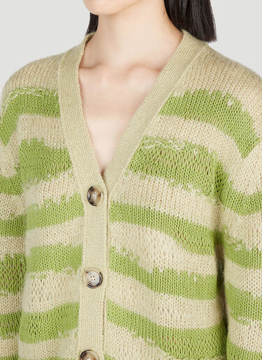 Acne Studios 仿旧条纹开衫 绿色 acn0253028