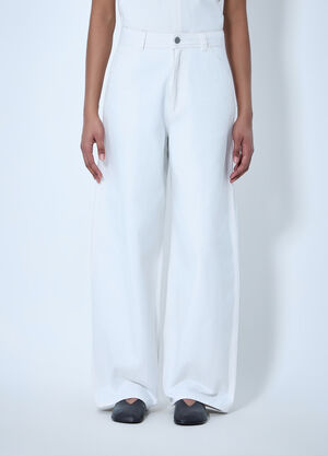 Lemaire Wide-Leg Trousers White lem0264006