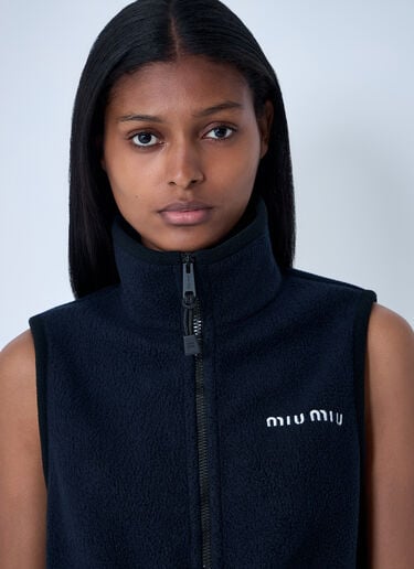 Logo Motif Gilet Miu Miu Logo Motif Gilet Blue miu0262104
