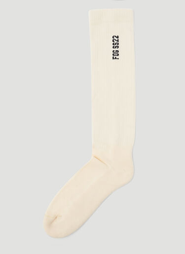 Rick Owens Mid Calf Socks Cream ric0147033