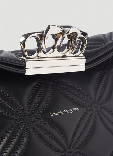 Alexander McQueen Four-Ring Quilted Clutch Black amq0242006