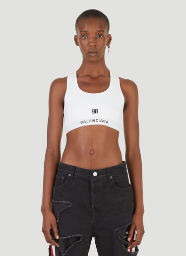 Balenciaga Logo Sports Bra White bal0245107