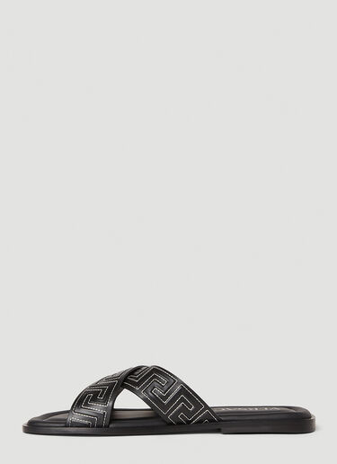 Versace 크로스오버 그레카 슬라이드 블랙 ver0152021