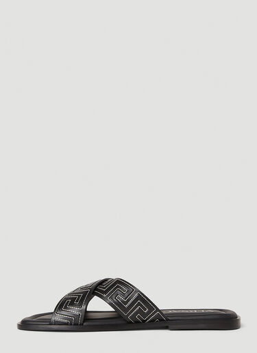 Crossover Greca Slides Versace Crossover Greca Slides Black ver0152021