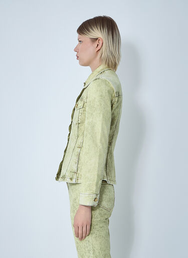 GANNI Foil Denim Jacket Green gan0260011