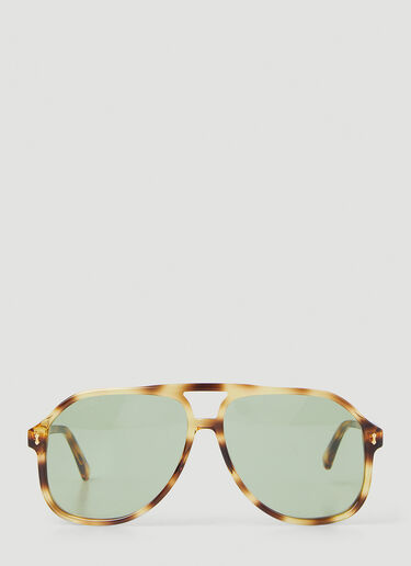 Gucci Oversized Aviator Sunglasses Beige guc0145166