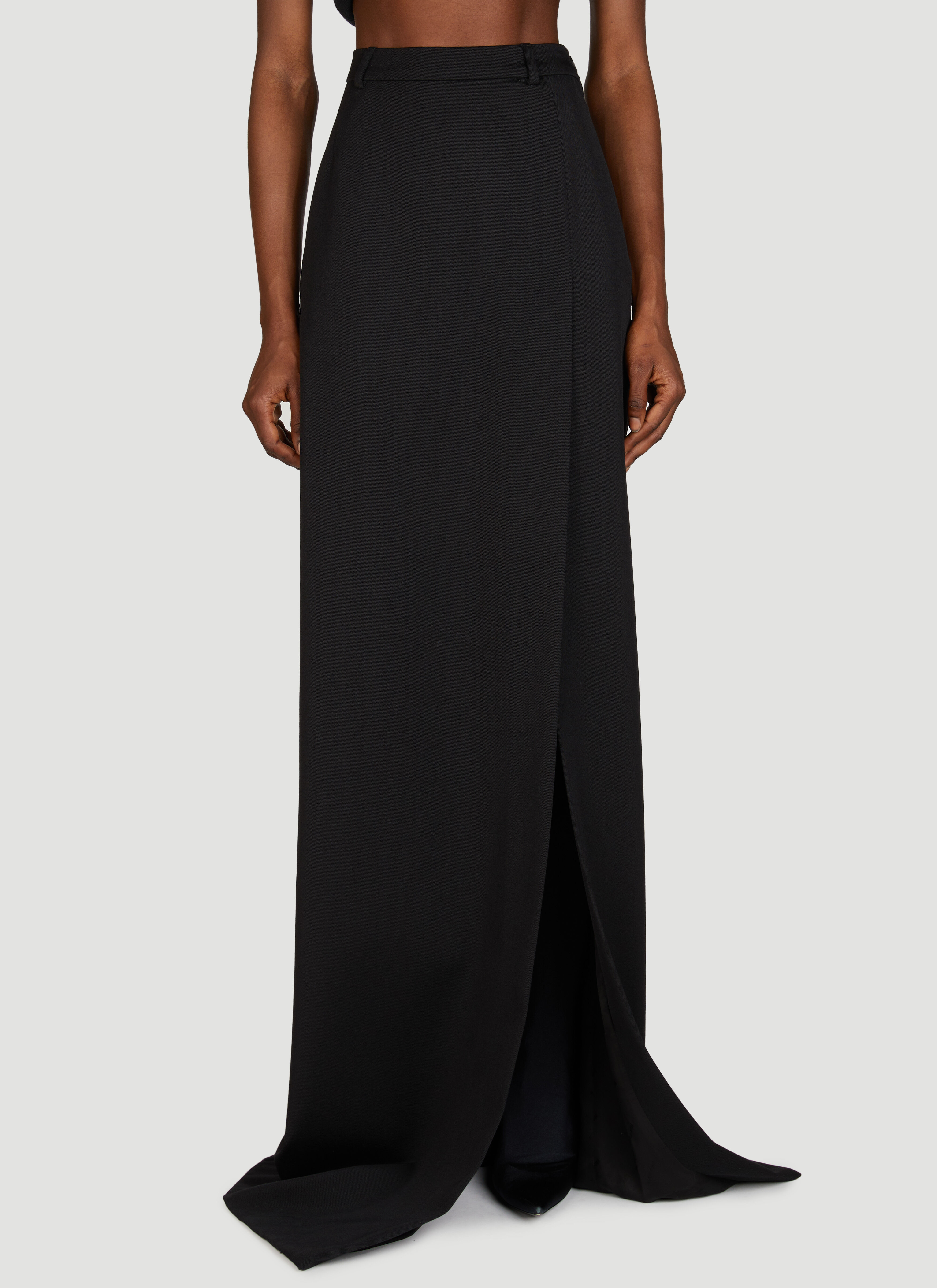 Balenciaga Split Tailored Skirt Black bal0256004