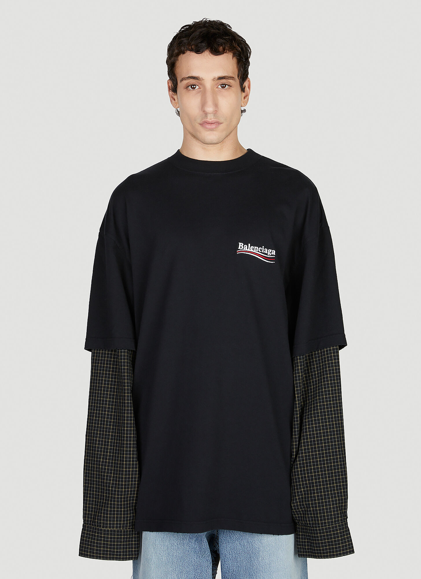 Balenciaga Layered T-shirt Male Black | ModeSens