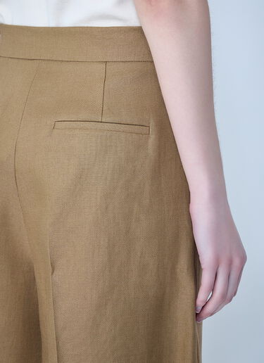 Max Mara Linen Bermuda Shorts Brown max0264012