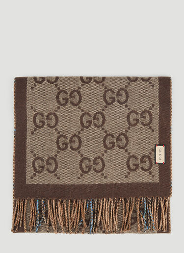 Gucci GG Reversible Check Scarf Brown guc0151103