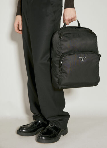 Prada Re-Nylon And Saffiano Leather Backpack Black pra0153022