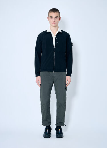 Stone Island Logo Patch Overshirt Black sto0160006