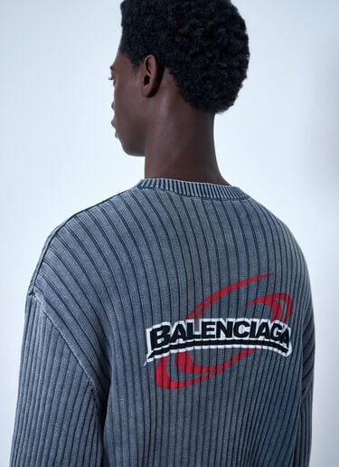 Balenciaga Ribbed Knit Sweater Light Blue bal0164003