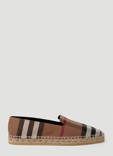 Burberry Check Espadrille Flats Brown bur0251087