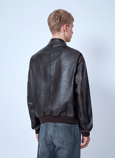 LN-CC® - Prada: Nappa Leather Bomber Jacket - Brown Prada Nappa Leather Bomber Jacket Brown pra0166203