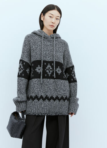 KHAITE Dobbi Hooded Knit Sweater Grey kha0253012
