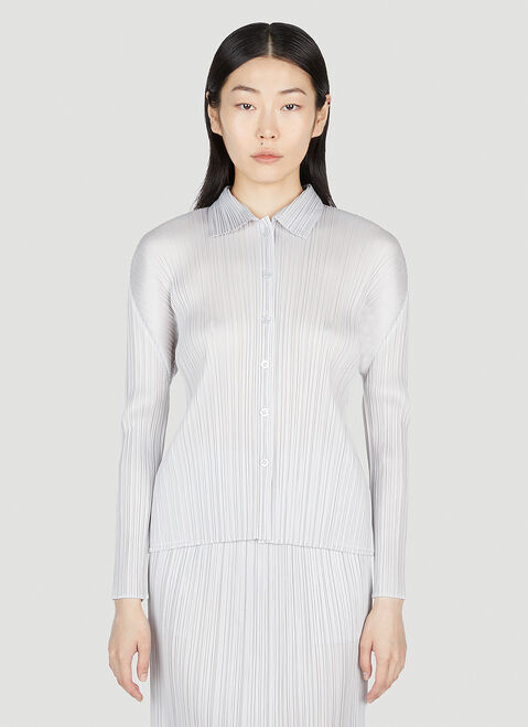 Pleats Please Issey Miyake Pleated Shirt Black plp0254005