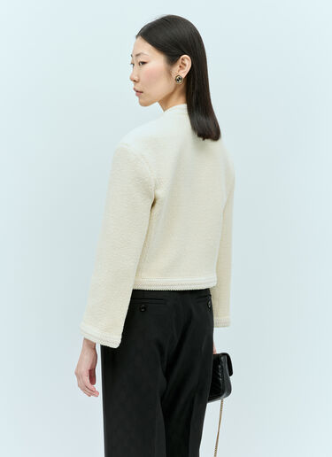 Gucci Tweed Jacket With Embroidery Trims Cream guc0255007
