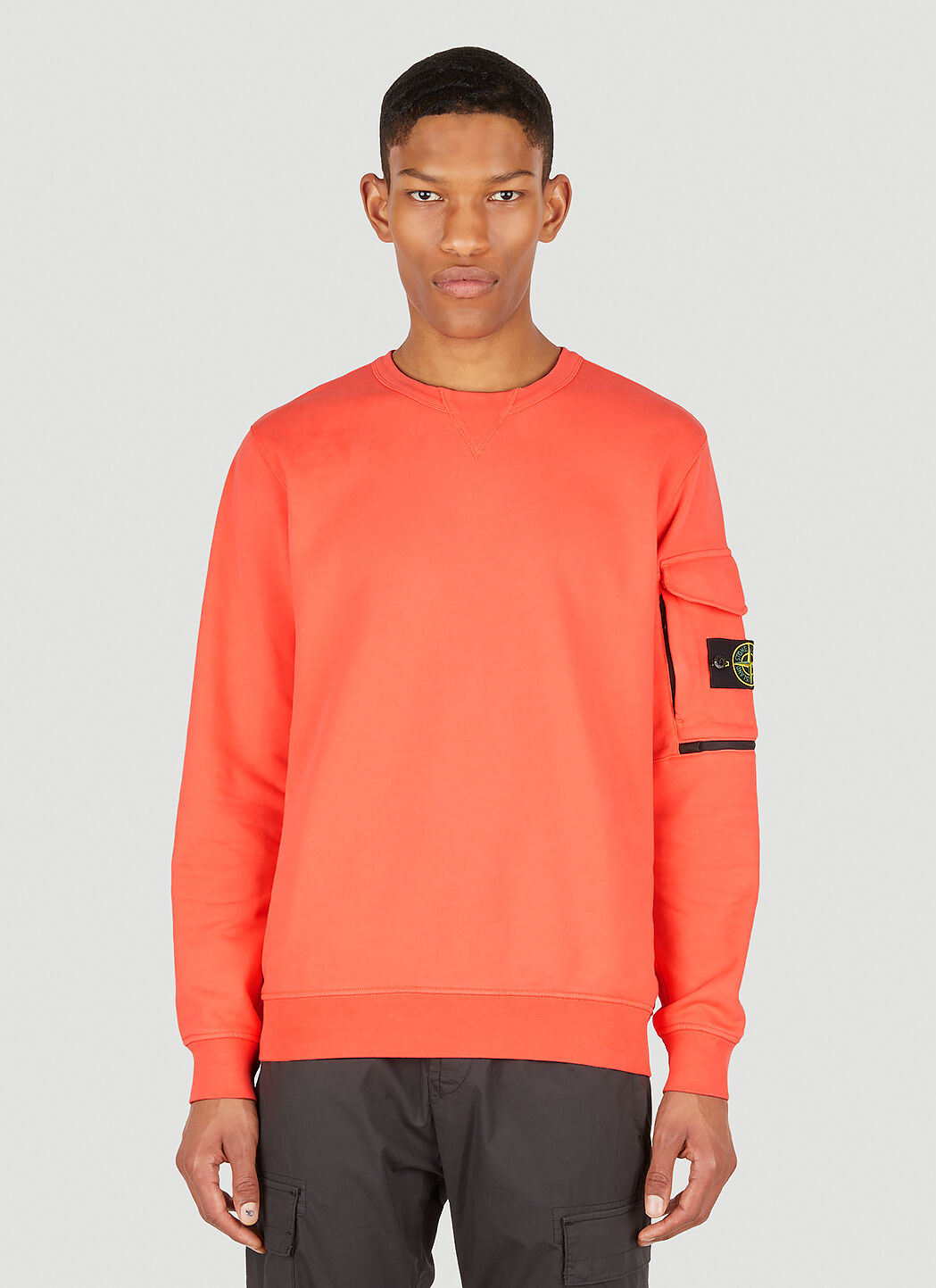 Stone Island Men s Compass Patch Sweatshirt in Orange LN CC