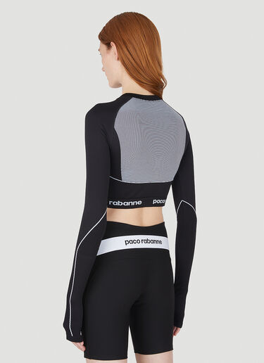 Rabanne Logo Cropped Sport Top Black pac0248009