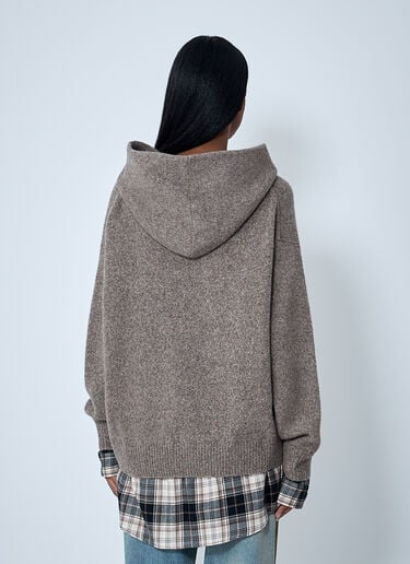 Embroidered Knit Hooded Sweater Acne Studios Embroidered Knit Hooded Sweater Beige acn0262007