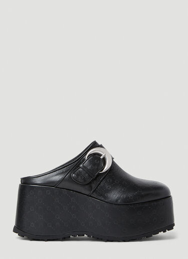 Marine Serre Monogram Platform Mules Black mrs0252042