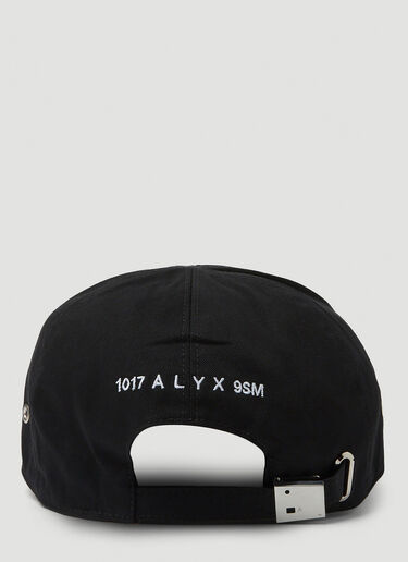 1017 ALYX 9SM 로고 자수 베이스볼 캡 블랙 aly0349009