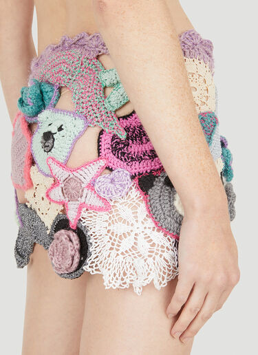 Marco Rambaldi Graphic Crochet Mini Skirt Purple mra0250019