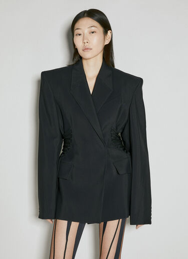 Mugler 레이스 장식 코트 블랙 mug0254003
