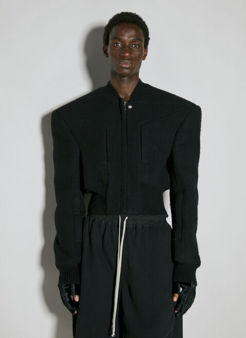 Rick Owens Structured Wool Bomber Jacket Black ric0154002