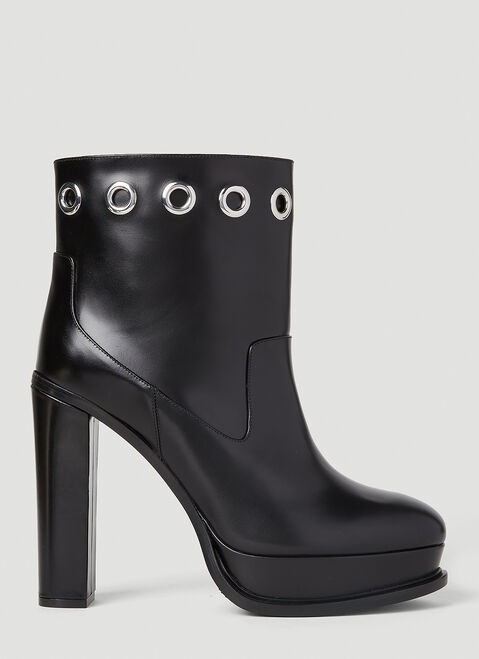 Alexander McQueen Eyelet Heeled Boots Black amq0249030