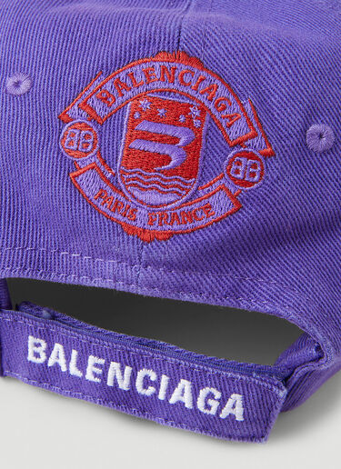 Balenciaga 임브로이더드 로고 베이스볼 캡 퍼플 bal0147106