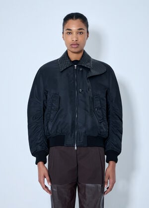 Bottega Veneta Quilted Collar Bomber Jacket Black bov0264047